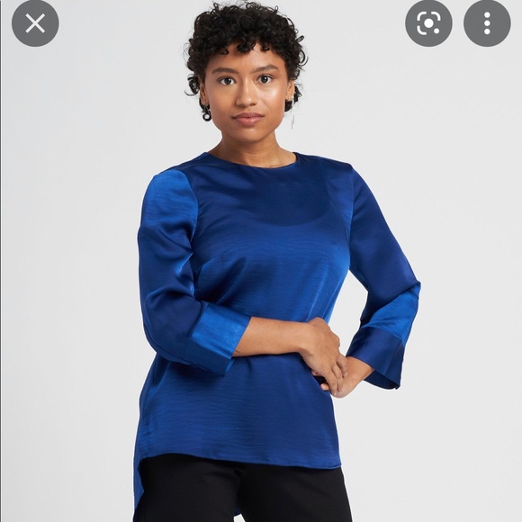 Universal Standard Tops - Universal Standard Louise Long Sleeve Satin Blouse